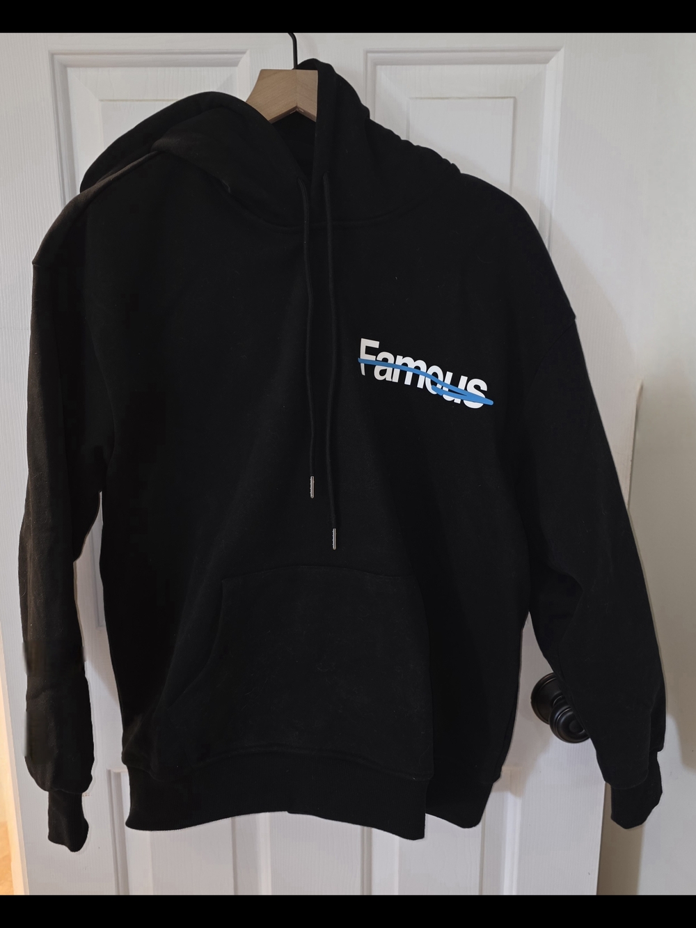 Conway + Banks Hoodie Black Minimalist Streetwear “Not Famous” Hood Size L